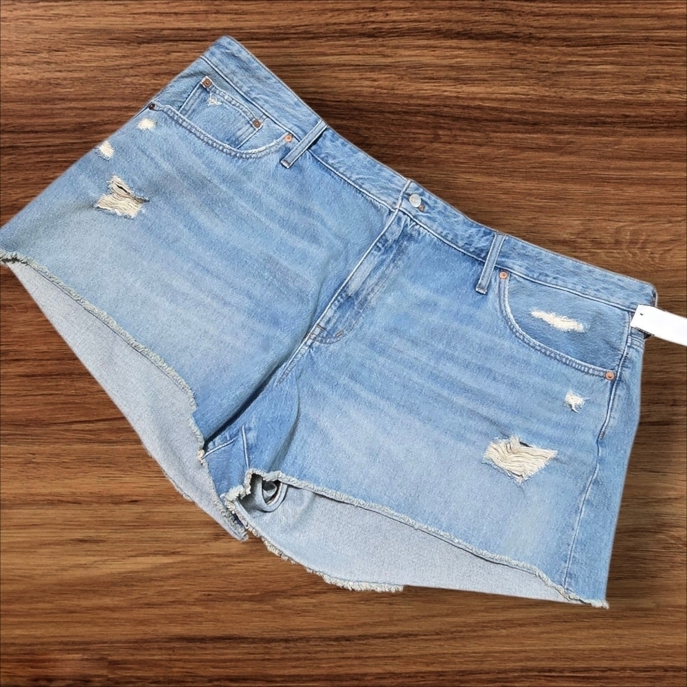 Madewell Distressed Relaxed Denim Women Short Shorts Plus Size NWT